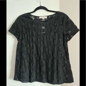 Black Lace Peplum Loft Top